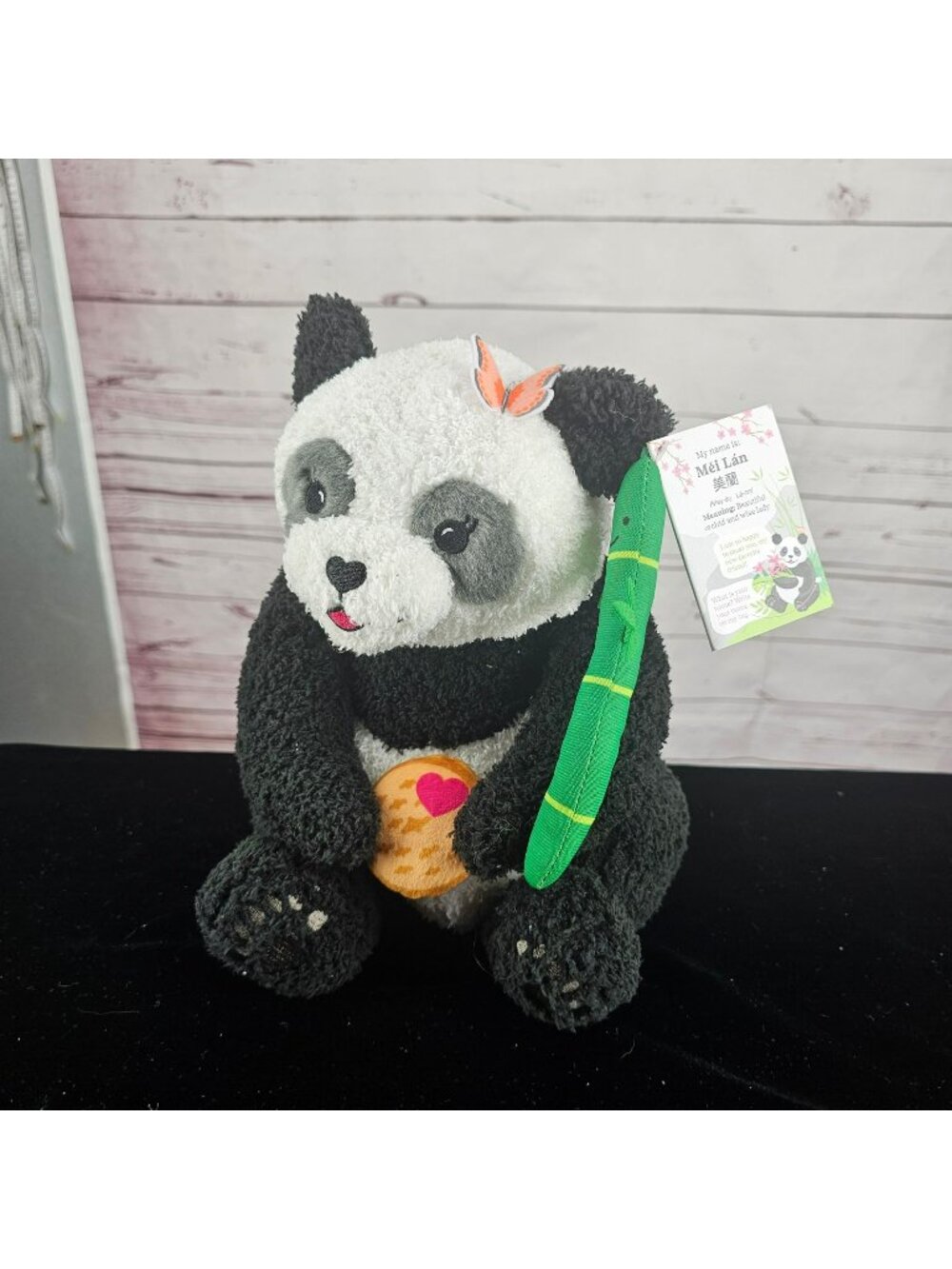 Mei Lan Panda Plush Toy With Bamboo & Cookie Soft & Cuddly Stuffed Animal For Al